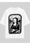 Classic Portrait Line Art Relaxed Fit White Unisex T-Shirt |   Artistic Drawing Design