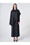 Cape Detailed Satin Dress Black - 2