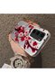 Samsung Galaxy S23 Compatible Silicone Edge Hard Back Case Couple Phone Case with Floral Pattern - 4