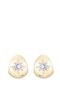 Vip Stone Huggy Hoop Earrings with Embedded Star Detail - 2