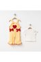 Süzene Heart Embroidered Gingham Fabric Salopet and T-Shirt 100% Cotton Baby Girl - 2