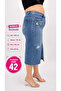 Plus Size Denim Stoned Pencil Skirt - 2