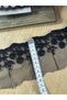 Black Floral Embroidered Tulle Lace Ribbon (1Mt) - 4