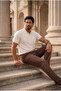 Newman Regular Fit Buttoned Polo Collar Viscose Knitwear Men's T-Shirt - Ecru - 4
