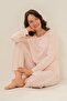 Women's Pink Long Sleeve Pajama Set Ar3753-S-V1 - 2