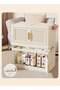 CozyNest 4-Tier Foldable Plastic Storage Cabinet with Flip Doors and Wheels, 50cm Wide Stackable Collapsible - 3