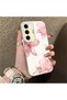 Samsung Galaxy S24 Fe Compatible Silicone Edge Hard Back Case Couple Phone Case with Floral Pattern - 3