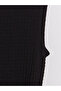 Lcw Vision Black Crew Neck Pleated Dress with Belted Waist - 6