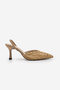 Women's Stiletto Pointed Toe Hand Knitted Classic Heeled Shoes with Elastic Back Arfes Camel - 3