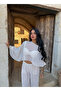 White Cape Tulle Double Set - 2