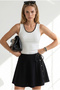 Women's White Chain-Embellished Fitted Stretchy Ribbed Blouse Blz-19003419 - 3