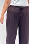 59002 Plus Size Pleated Detailed Combed Cotton Trousers - Dark Brown - 2