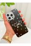 iPhone 15 Pro Max Case with Marbling Effect, 3D Bow and Floral Pattern, Raised Camera Cover - 2