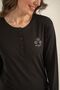 Women's Black Long Sleeve Pajama Set Pc9289-S-V1 - 5