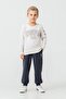 Boy's Printed White Long Sleeve Tracksuit Set Us2620-C-V2