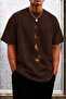 Moon Printed Crew Neck Cotton Men's T-Shirt Relaxed Fit