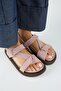 Azelya 2 Women's Genuine Leather Buckle Strap Powder Sandals - 3