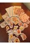 Yellow - Brown Tones Junk Journal Set 100 Pieces 40 Stickers 60 Pieces of Paper) Suitable for Scrapbook / Bullet Journal