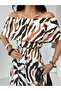 Women's off-the-shoulder madonna neckline ruffled midi print summer dress
