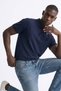 Men's Polo Neck Pique T-Shirt - Navy Blue