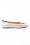 Genuine Leather Beige Nubuck Women's Ballerina Shoes - Z2556