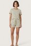 Women's Striped Oysho T-Shirt and Shorts Set-Striped Green