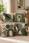 Green Bohemian Amazon Patterned 4-Piece Throw Pillow Cover Set