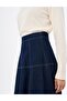 High Waist Washed Skirt Indigo - 6