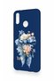 Huawei P20 Lite Compatible Blue Ribbon Flower Pattern Silicone Case - 3
