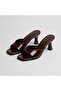 (Brand) Heeled Single Strap Women's Slippers Brown - 2