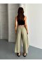 Layered Look Wide-Legged Trousers with Tie-Up Detail - 5