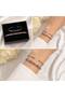Rainbow Zircon Stone Waterway & Silver Handcuff Women's Bracelet Set |   Colorful Baguette Stone Double Combination |   Gift Set - 2