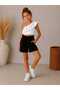 Girls' Ruffle Sleeve Blouse and Linen Shorts Top and Bottom Set