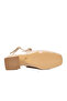 Beige Patent Leather Women's Heeled Shoes - 5