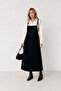 Black Long Denim Jeans Gilet Dress