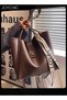 Women's Retro Large Capacity Shoulder Tote Bag Leather Waterproof and Wear Resistant Handbag Ladies Messenger Crossbody Bag for Travel Daily Work Brown - 2