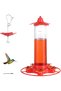 Hummingbird Feeders for Outdoors Hanging - 5 Feeding Ports 320 ml Plastic Hummzinger Hummingbird Feeder, Bee-Proof Leak-Proof No Drip, Easy to Clean with Cleaning Brush