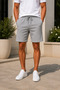Double Black Gray Men's Shorts Set Relaxed Fit Wide Fit Shorts - 4