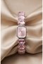 Swarovsk Women's Steel Watch Pink Color & Pink Stones Luxury Vintage Old Money Premium Stylish Luxury Rectangular Case Women's Wristwatch 2026