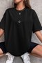Unisex Oversized T-Shirt with Turkish Emblem Printed Black / White - 4