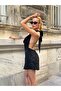 Stone Detailed Halter Neck Mini Dress - 4