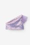 Lilac Sequined One-Shoulder Sleeve Tulle Detailed Girls' Crop Blouse - Bianca - 3