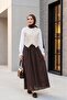 Double Pocket Buttoned Embroidered Asymmetrical Cut Linen Vest -Beige - 5