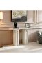 Qasr Marble Top Console Table With Mirror | Multifunctional Living Room Table - 5