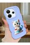 Redmi Note 14 4g Compatible Case Camera Protector Blue Silicone Couple Phone Case Cat Pattern