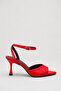 Red Women's Pointed Toe Heeled Shoes Ankle Strap Thin Heeled Tess - 2