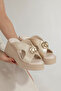 Dl 54 Buckle Detailed Padded Sole Slippers - 4