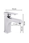 Lavabo Bataryasi Chrome Luxury Heavy Body Brass Bathroom Water Saving On/Off with 2 Year Warranty Square Hot Cold Silver Gray - 7