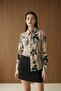 My Fashion Women's Abstract Patterned Velvet Woven Shirt - 2