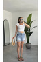 Women's Blue Ripped High Waist Jean Shorts – Basic Denim Shorts Casual Comfortable Fit Summer Denim Shorts - 5
